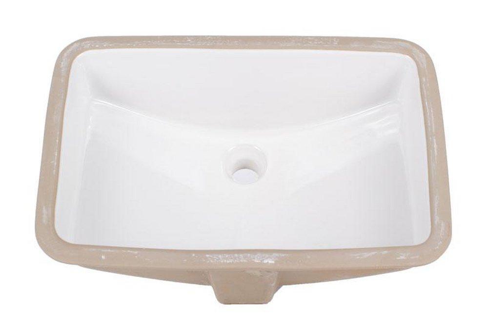 PROFLO&reg; White 18 x 12 in. Undermount Bathroom Sink (Mounting Clips Included) 