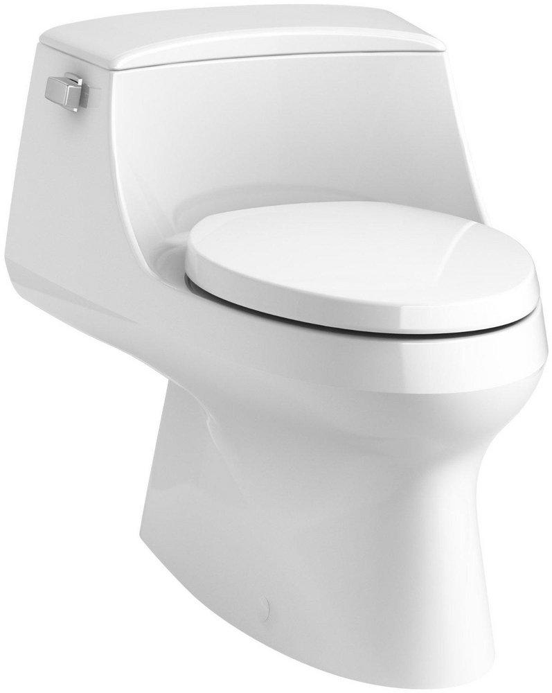 KOHLER White 1.28 gpf Elongated One Piece Toilet with Left-Hand Trip Lever 