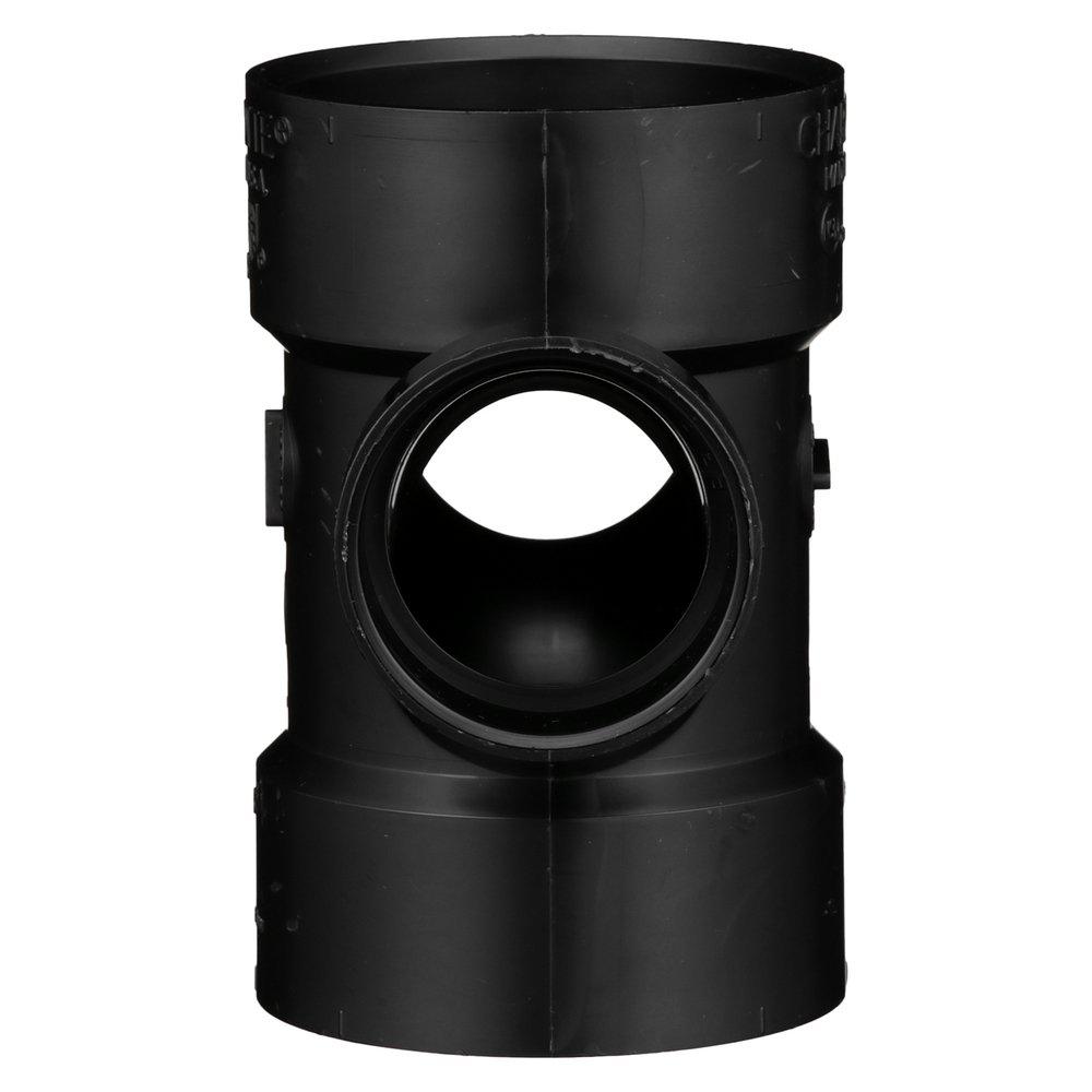 Black ABS DWV Double Sanitary Tee 