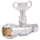 SharkBite&reg; Chrome Plated Push-to-Connect x Compression Loose Key Handle Straight Supply Stop Valve in Chrome Plated 