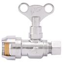 SharkBite&reg; Chrome Plated Push-to-Connect x Compression Loose Key Handle Straight Supply Stop Valve in Chrome Plated 