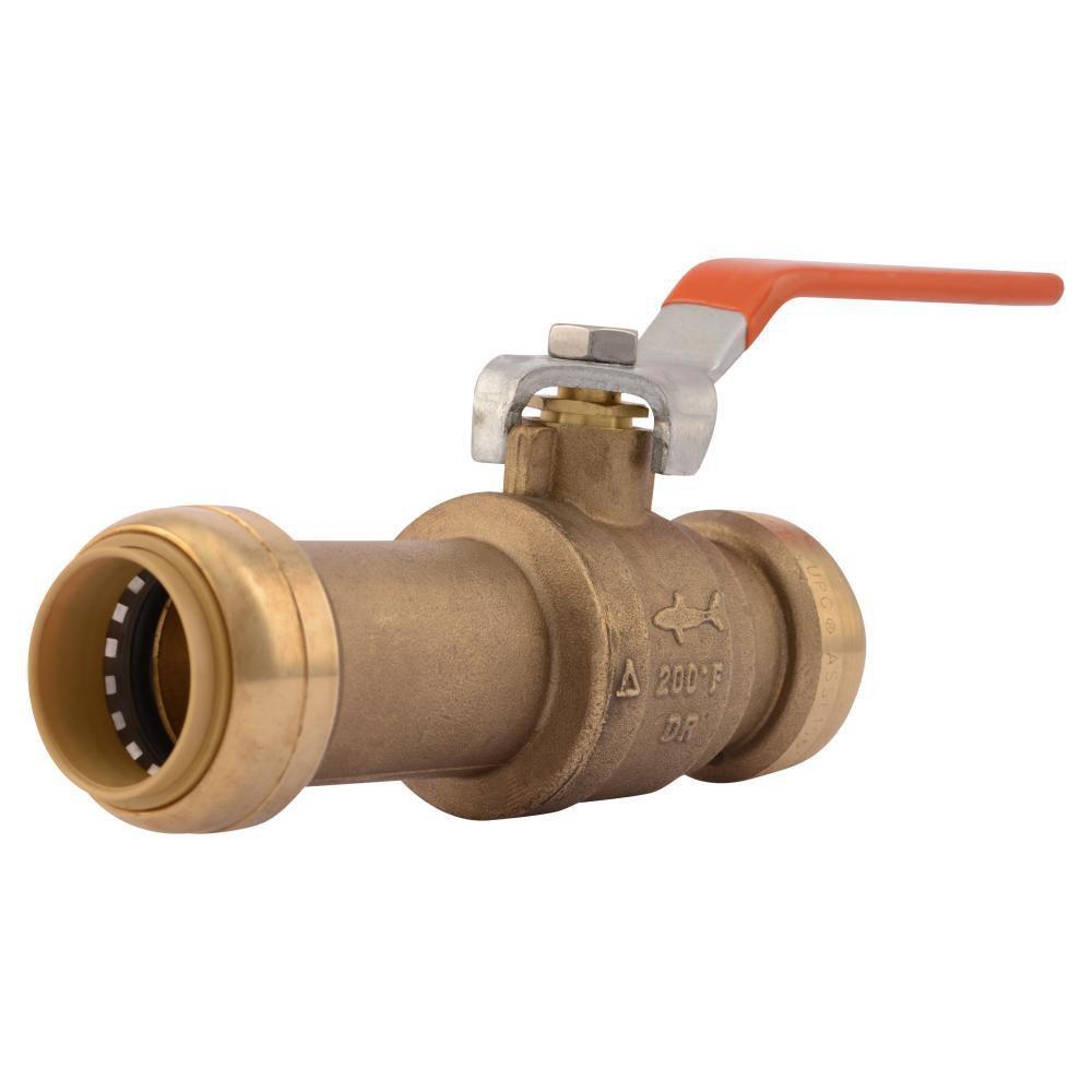 SharkBite&reg; Natural Brass DZR Brass Full Port Push 200# Ball Valve 