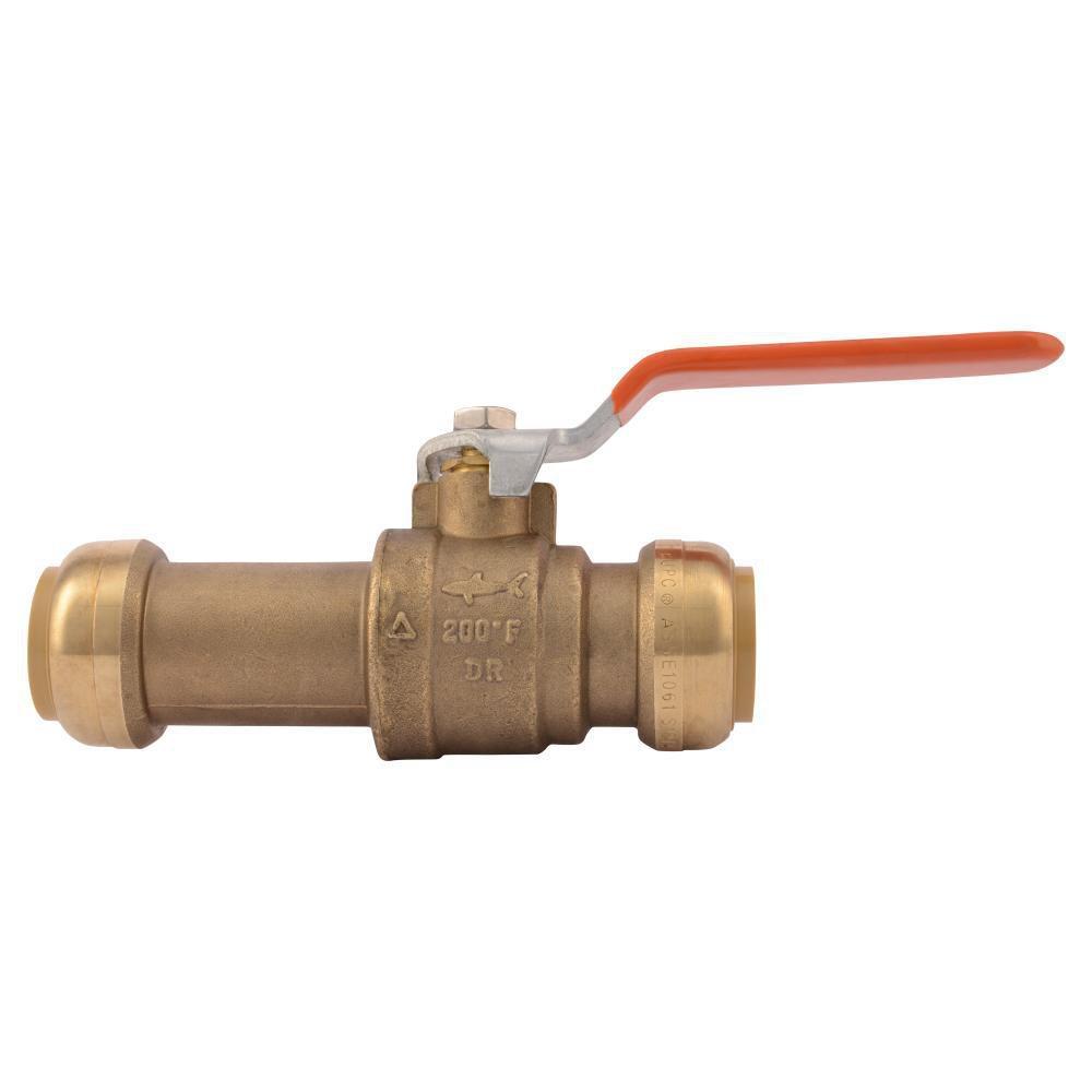 SharkBite&reg; Natural Brass DZR Brass Full Port Push 200# Ball Valve 