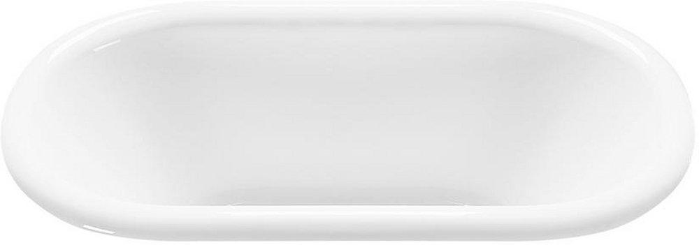 White 65 x 33-3/4 in. Soaker Drop-In Bathtub with Center Drain 