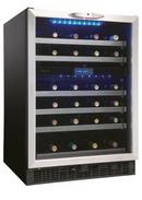 23-13/16 in. 5.1 cf 51-Bottle Built-In Wine Cooler in Black and Stainless Steel