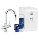 Two Handle Chilled & Sparkling Water Filter Faucet - Starter Kit Includes Water Chiller and Filter Head in StarLight Polished Chrome
