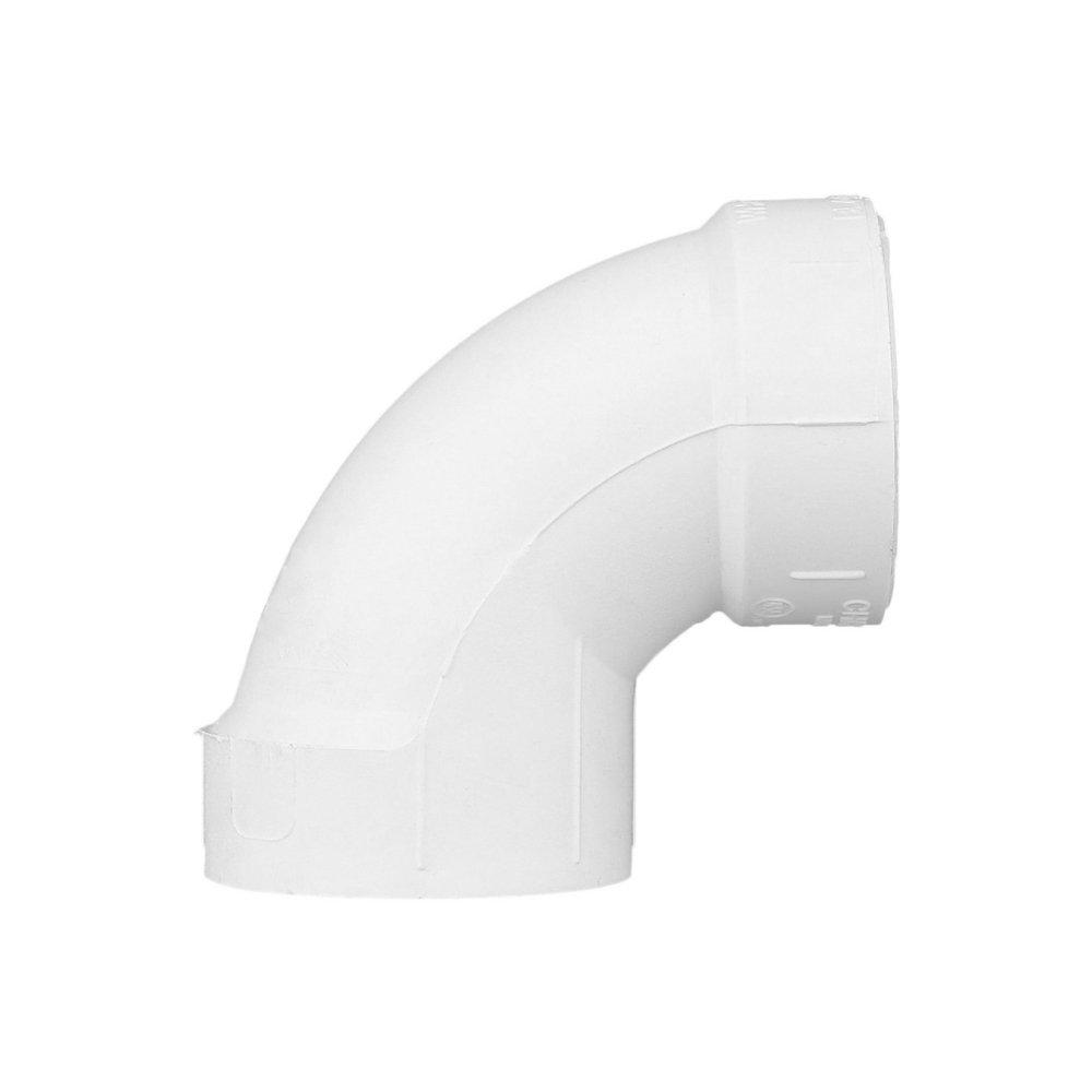 White PVC DWV 90&deg; Elbow 