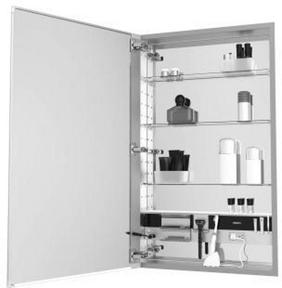 Robern Satin Anodized Aluminum 30 in. Surface Mount and Recessed Mount Medicine Cabinet 