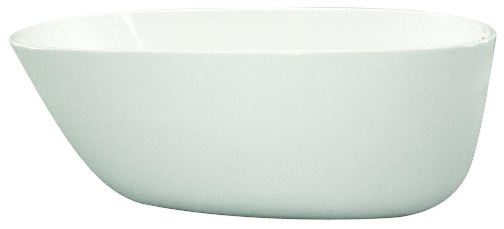 Hydro Systems White 58 x 30 in. Hydroluxe Solid Surface Freestanding Bathtub with End Drain 