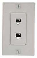 Double Wall Phone Outlet Plate in White