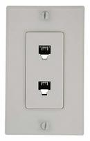 LEVITON White Double Wall Phone Outlet Plate 