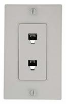 LEVITON White Double Wall Phone Outlet Plate 
