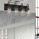 SONNEMAN Satin Black 60W 4-Light Incandescent Vanity Fixture 