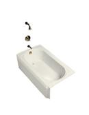 60 in. x 32 in. Soaker Alcove Bathtub with Left Drain in Biscuit