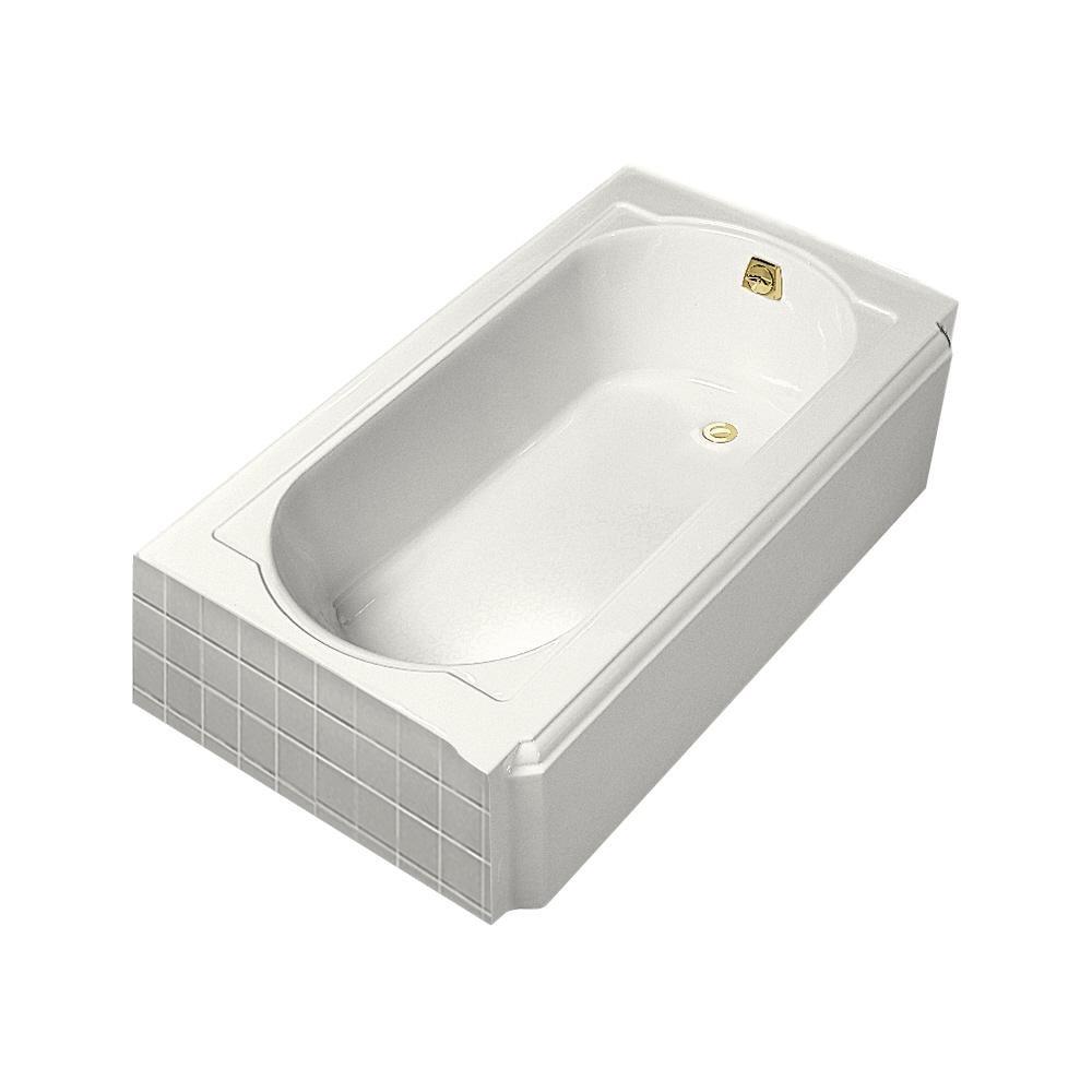 KOHLER White 60 x 33-3/4 in. Soaker Alcove Bathtub Right Drain 