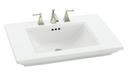 30-11/16 in. Pedestal or Console Rectangular Fireclay Bathroom Sink in White