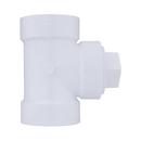 White PVC DWV Cleanout Tee with Plug 