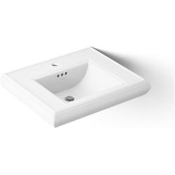24-3/16 in. Pedestal or Console Rectangular Fireclay Bathroom Sink in White