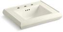 24-3/16 in. Pedestal or Console Rectangular Fireclay Bathroom Sink in Biscuit