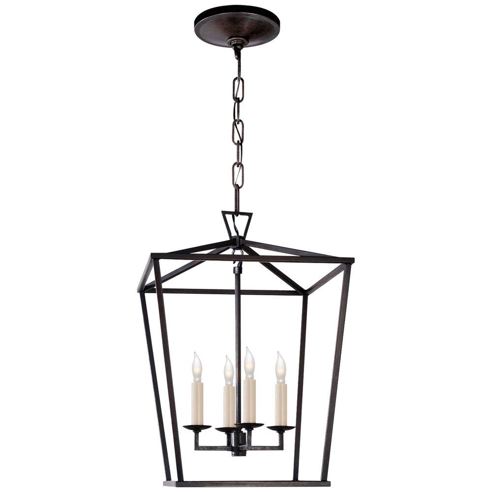 Visual Comfort & Co. Signature Aged Iron 60W 4-Light Foyer Lantern 