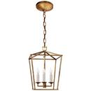 Visual Comfort & Co. Signature Gilded Iron 60W 3-Light Foyer Lantern 