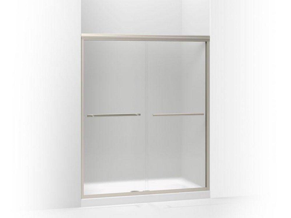 KOHLER Matte Nickel 70-1/16 x 59-5/8 in. Sliding Shower Door with Frosted Glass 