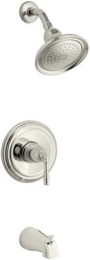 Single Lever Handle Pressure Balancing Bath and Shower Faucet Trim in Vibrant Polished Nickel