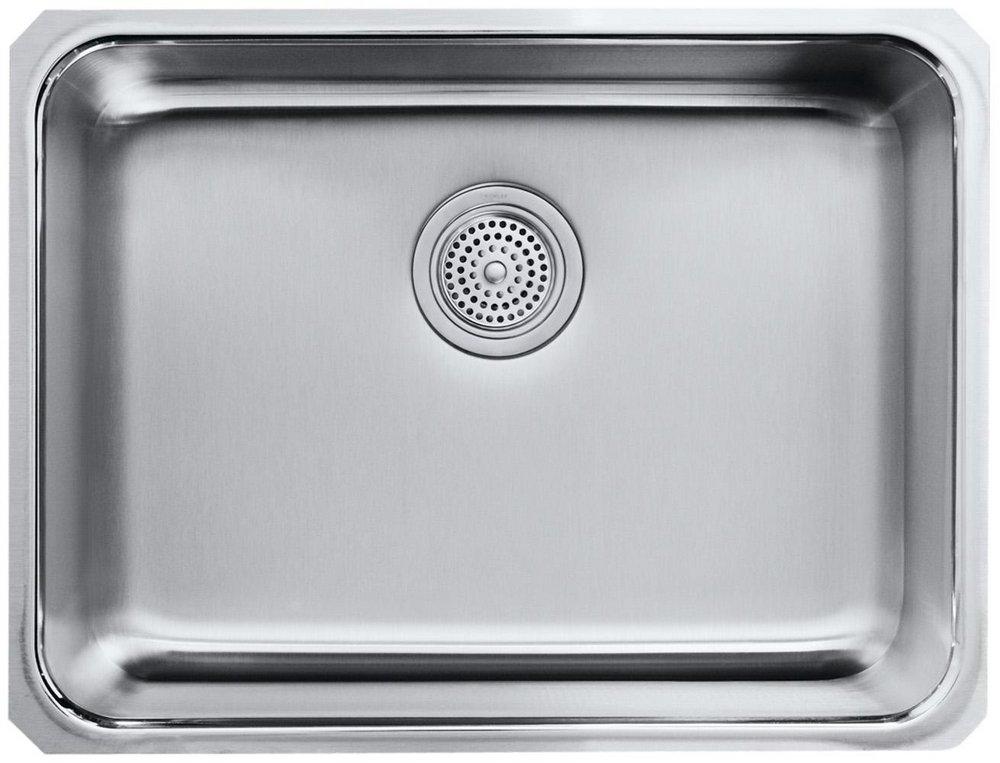 KOHLER Stainless Steel 23 x 17-1/2 in. No Hole Single Bowl Undermount Kitchen Sink 