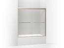 KOHLER Matte Nickel Sliding Bath Door with Frosted Glass 