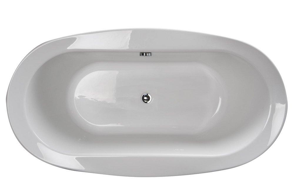 JACUZZI® White 65-1/2 x 35-5/8 in. Freestanding Bathtub with Center Drain 