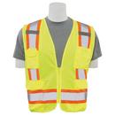 2XL Size Solid Front Mesh Back Surveyor Vest in Hi-Viz Lime