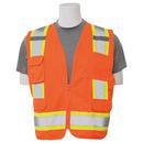 XL Size Solid Front Mesh Back Surveyor Vest in Hi-Viz Orange