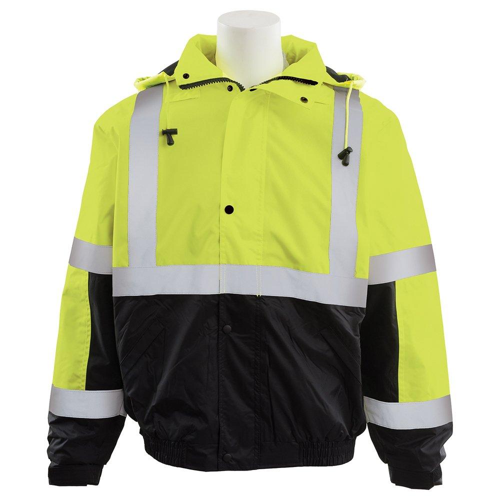 ERB Safety Hi-Viz Lime Tall Bomber Jacket in Hi-Viz Lime and Black 