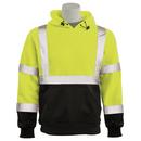 M Size Class 2 Pullover Sweatshirt with Attached Hood in Hi-Viz Lime