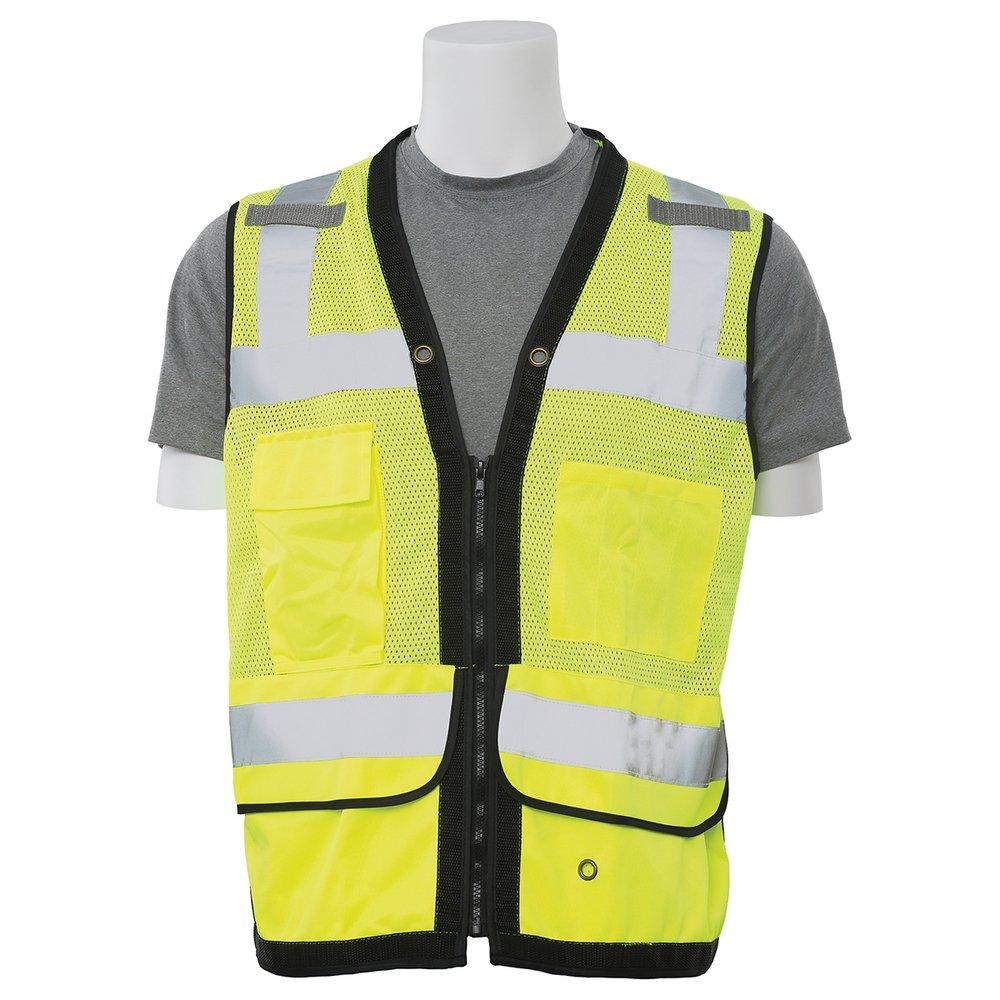 ERB Safety Hi-Viz Lime Surveyor Vest with Tablet Pocket in Hi-Viz Lime 