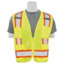 ERB Safety Hi-Viz Lime Solid Front Mesh Back Surveyor Vest in Hi-Viz Lime 