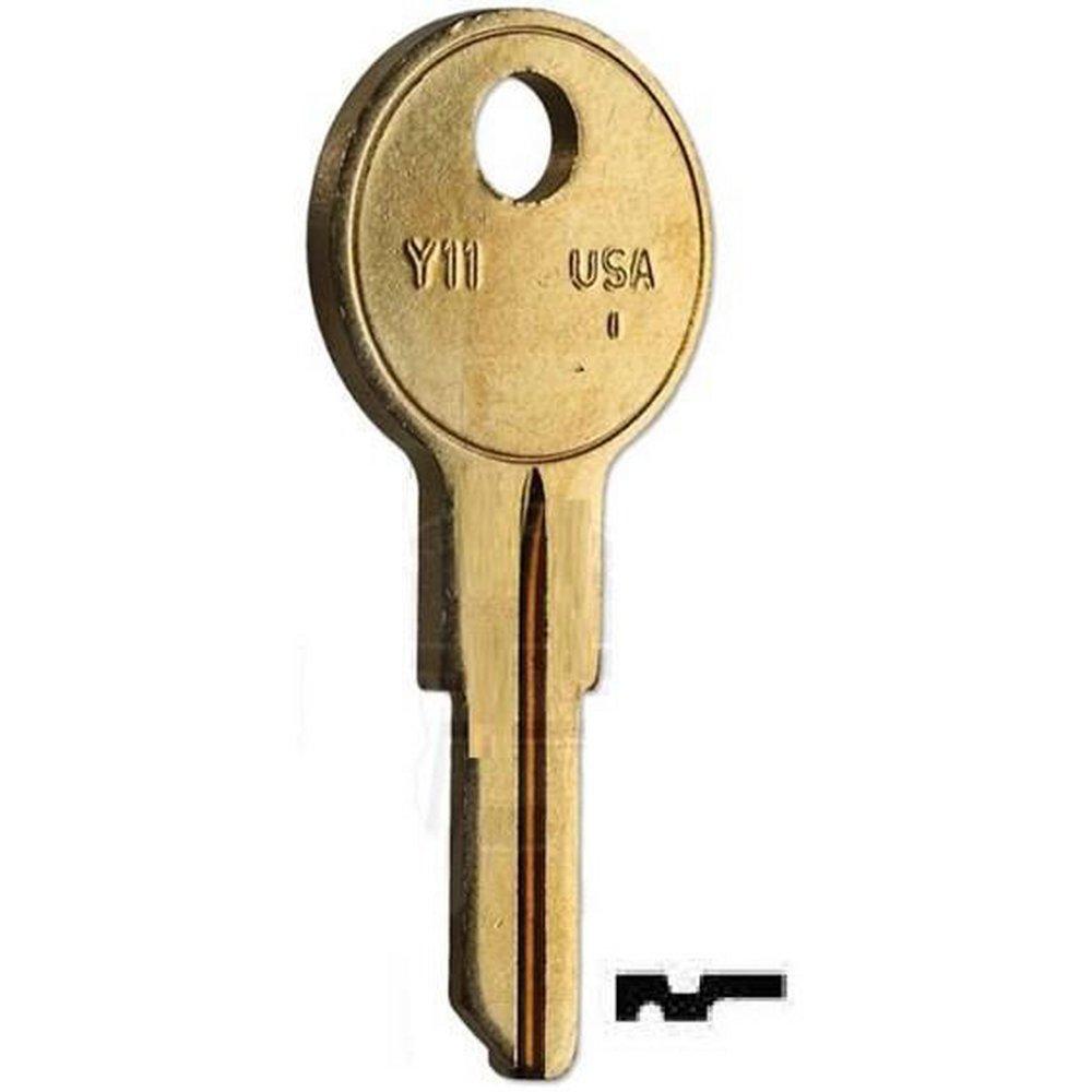 Kaba Ilco Polished Brass 1-1/2 x 49/50 in. Brass Key (Box of 50) 