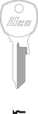 Kaba Ilco Gold 1/8 x 2-1/8 x 3/8 in. Brass Key (Box of 50) 