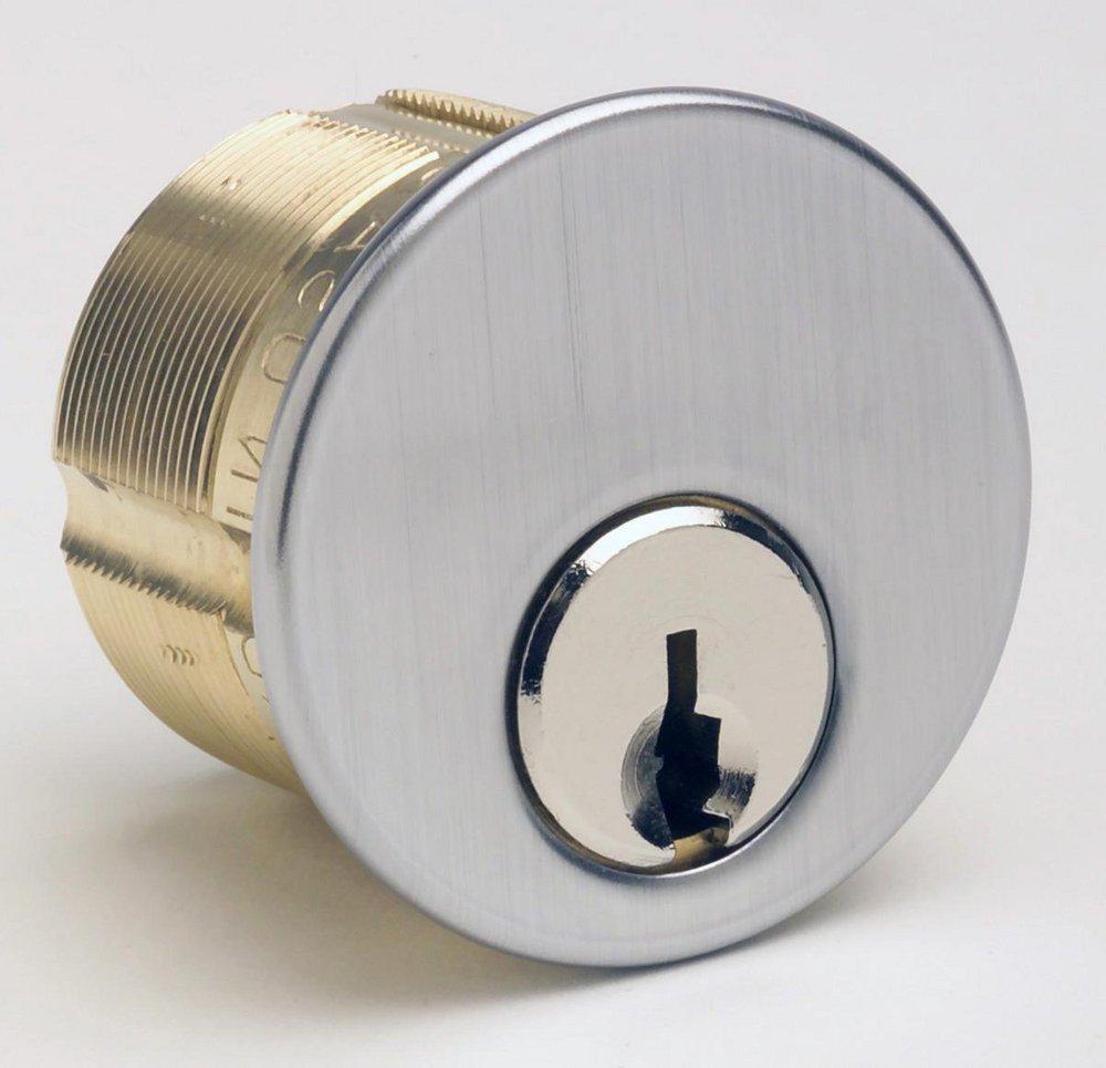 Kaba Ilco Satin Chrome 1 in. Brass Mortise Cylinder Schlage Keyway 