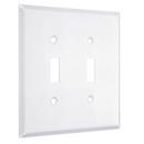 TayMac White 2-Gang Jumbo Metal Wall Plate 