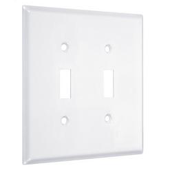 2-Gang Jumbo Metal Wall Plate in White Smooth