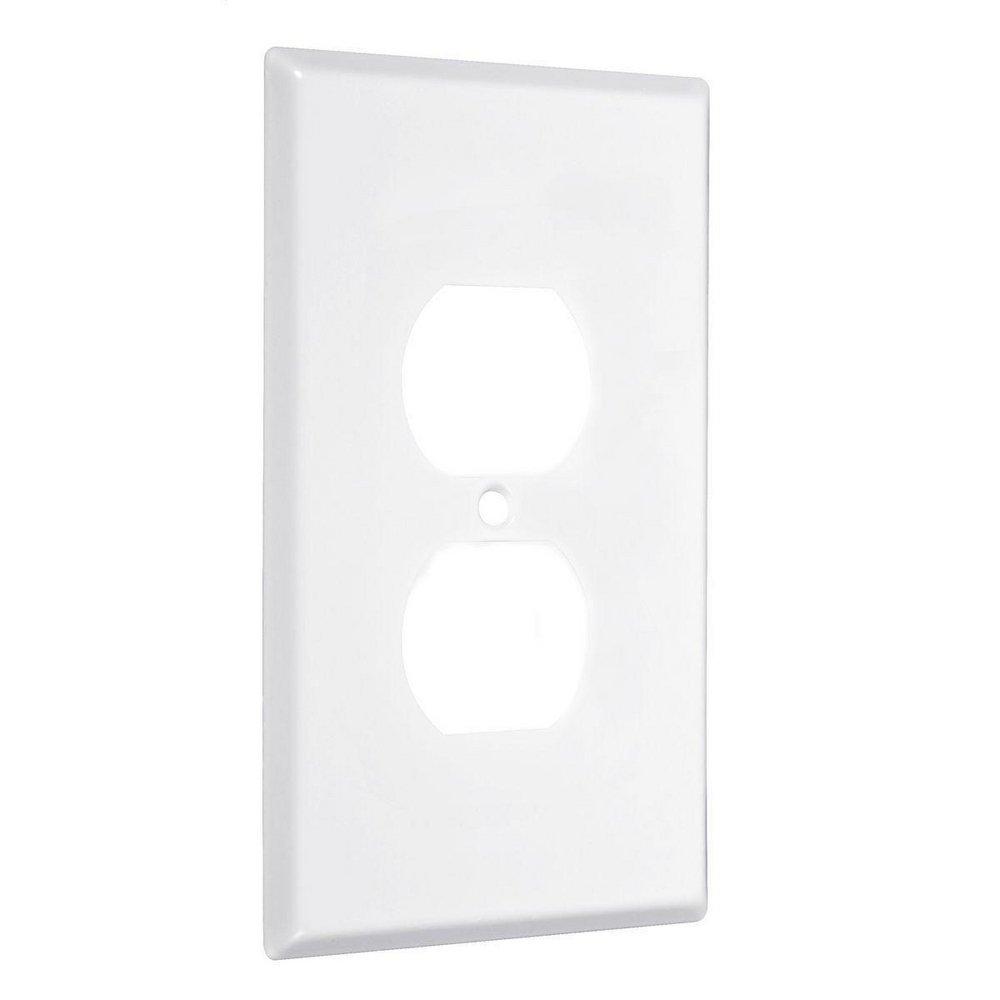 TayMac White 1-Gang Duplex Jumbo Metal Wall Plate 