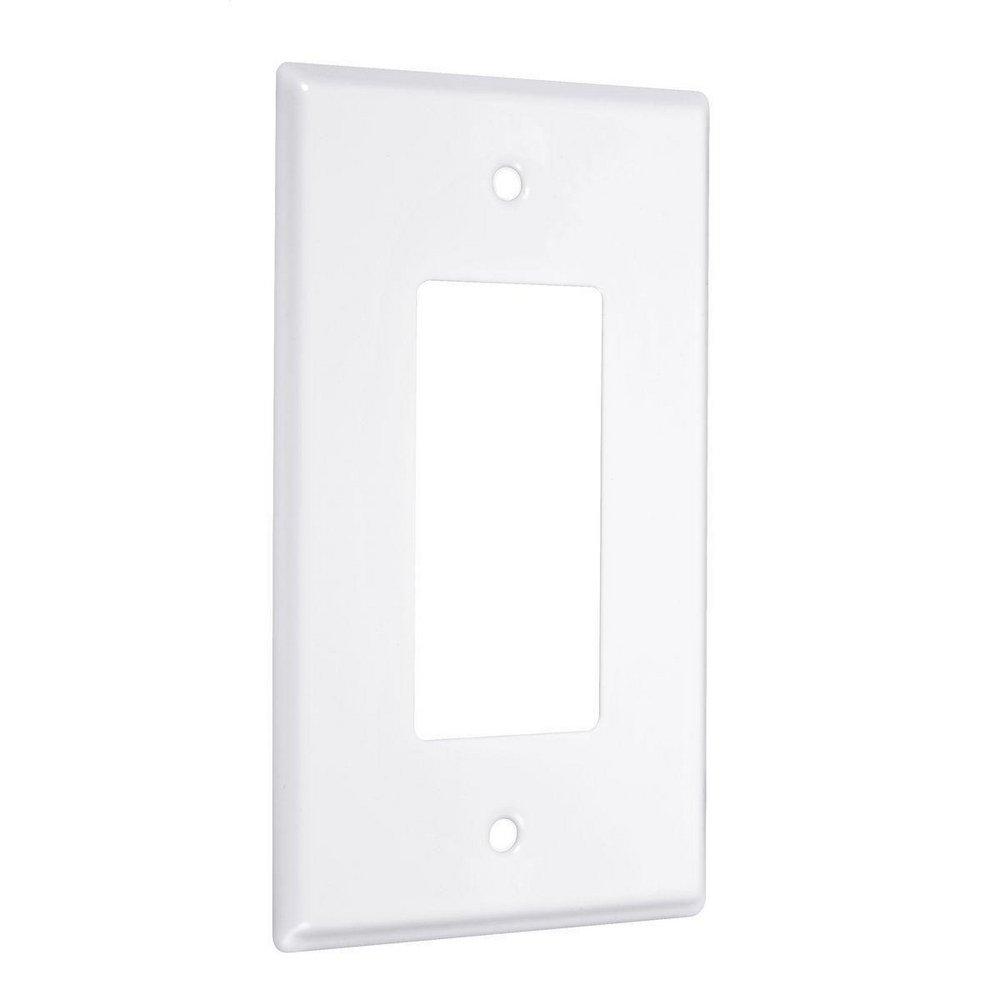 TayMac White 1-Gang Metal Wallplate, Jumbo, Decorator Smooth 