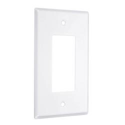 1-Gang Metal Wallplate, Jumbo, Decorator in White Smooth