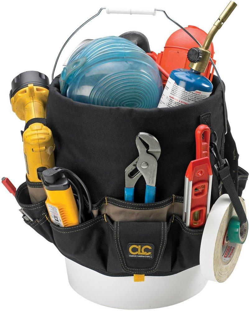 CLC Custom Leather Craft Black Plastic Black Tool Bucket 