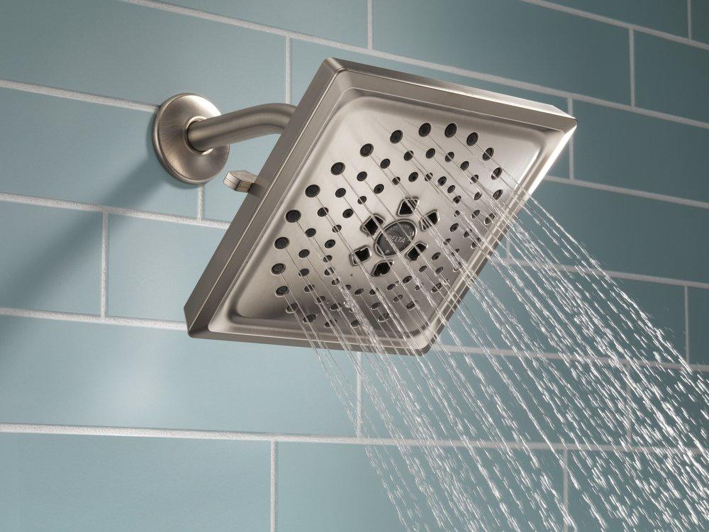 Delta Faucet Brilliance Stainless Multi Function Full Body, H2Okinetic&reg; and Pause Showerhead 