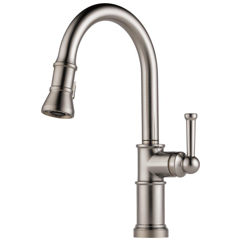 Brizo Stainless Single Handle Pull Down Kitchen Faucet with Two-Function Spray and Magnetic Docking 