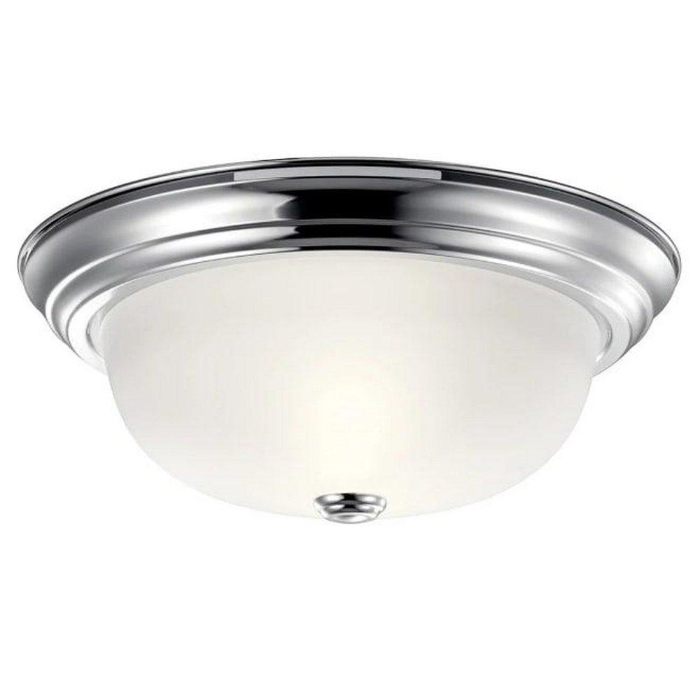 Kichler Lighting Chrome 13-1/4 in. 60W 2-Light Flushmount Medium Ceiling Light 