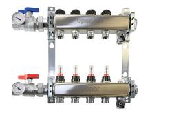 1-1/4 in. 6-Outlet Stainless Steel Manifold Assembly with Flow Meter