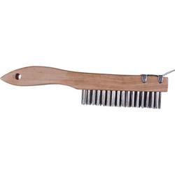 4 x 16 in. Steel Wire Brush with Scraper in Brown
